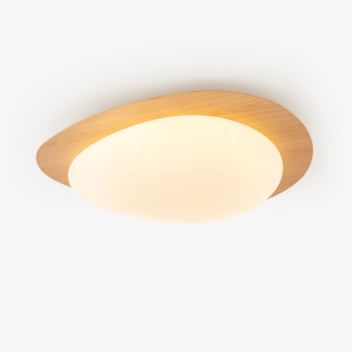 Pebble Wood Flush Mount Ceiling Light Integrated LED Low Profile