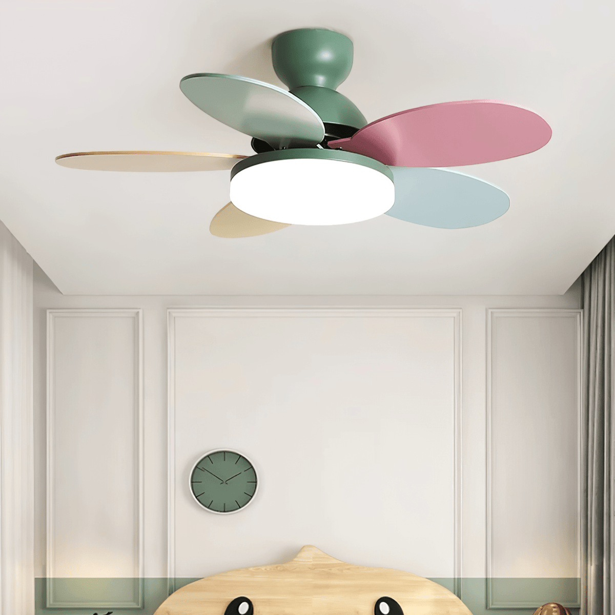 Petal Bloom Ceiling Fan Light Reversible Blades Remote Control