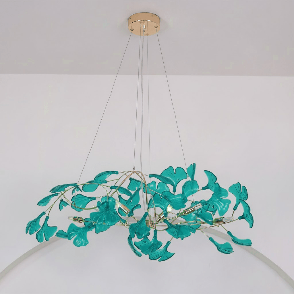 Ginkgo Leaf Canopy Chandelier Sculptural Branch Pendant Light