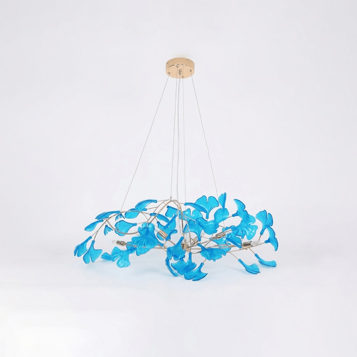Ginkgo Leaf Canopy Chandelier Sculptural Branch Pendant Light