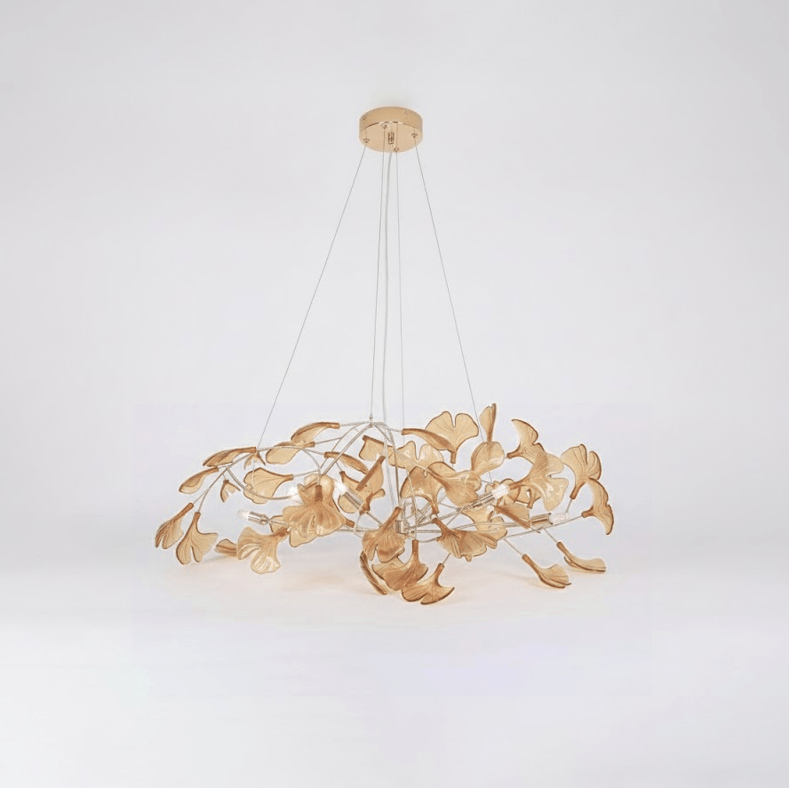 Ginkgo Leaf Canopy Chandelier Sculptural Branch Pendant Light