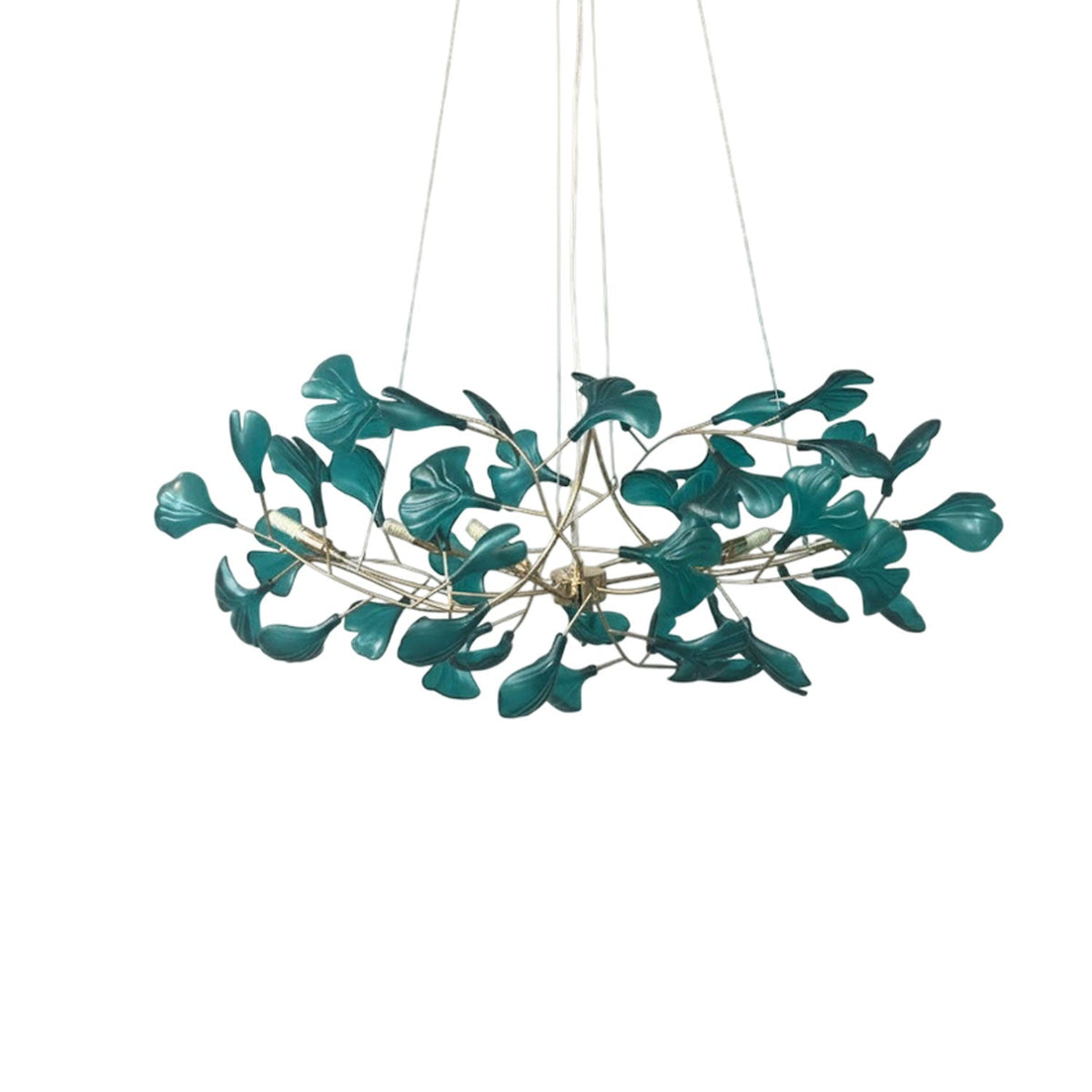 Ginkgo Leaf Canopy Chandelier Sculptural Branch Pendant Light