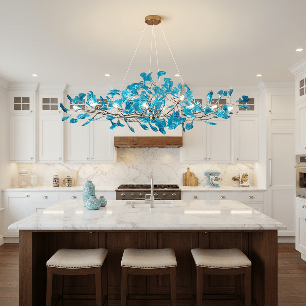 Ginkgo Leaf Canopy Chandelier Sculptural Branch Pendant Light