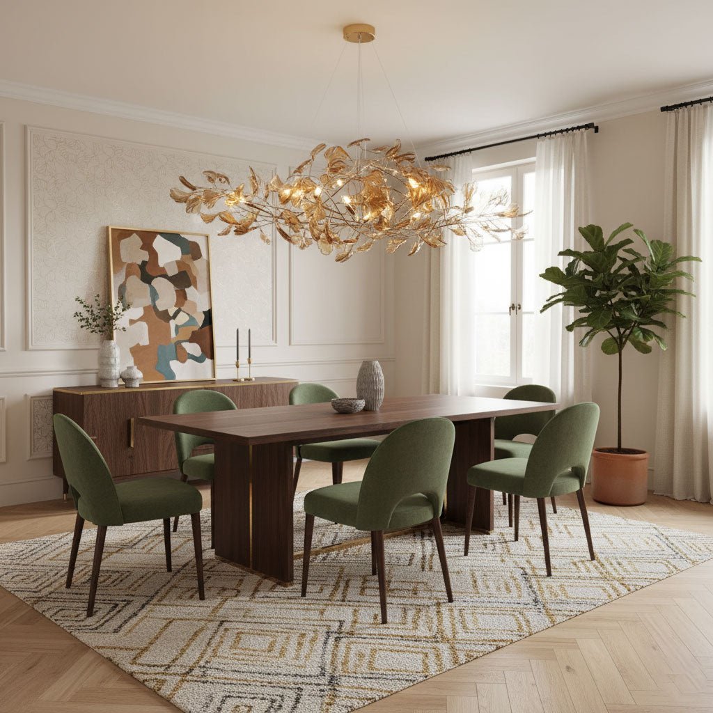 Ginkgo Leaf Canopy Chandelier Sculptural Branch Pendant Light