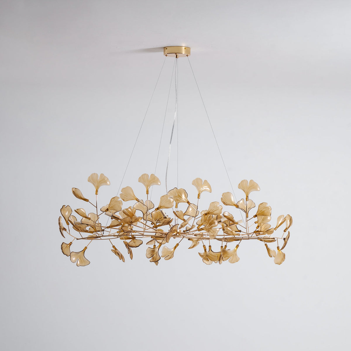 Ginkgo Leaf Canopy Chandelier Sculptural Branch Pendant Light