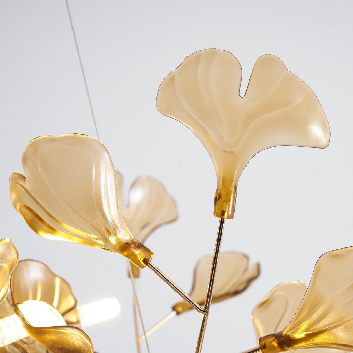 Ginkgo Leaf Canopy Chandelier Sculptural Branch Pendant Light