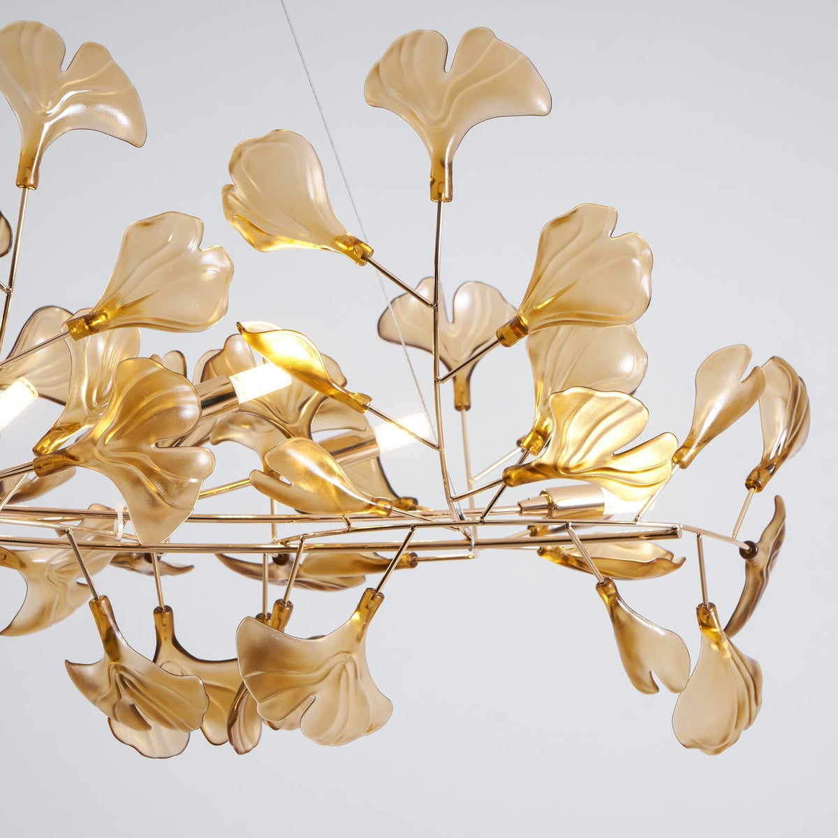 Ginkgo Leaf Canopy Chandelier Sculptural Branch Pendant Light