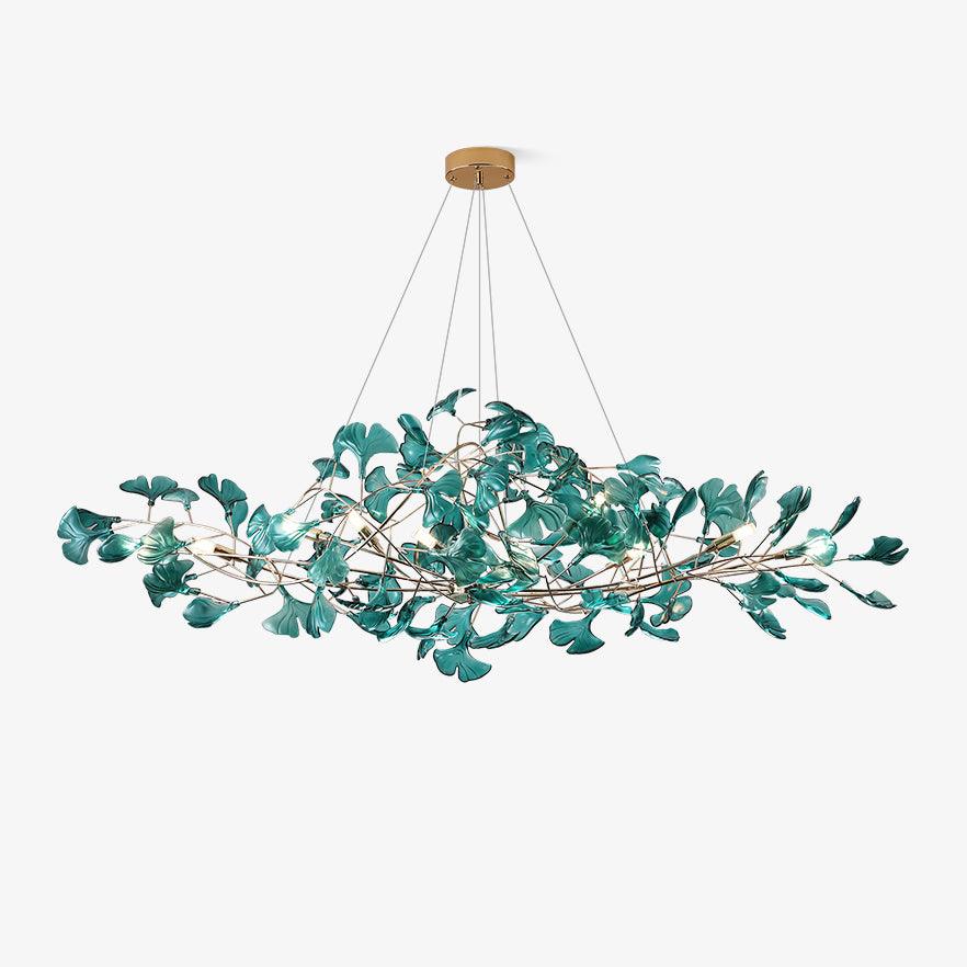 Ginkgo Leaf Canopy Chandelier Sculptural Branch Pendant Light