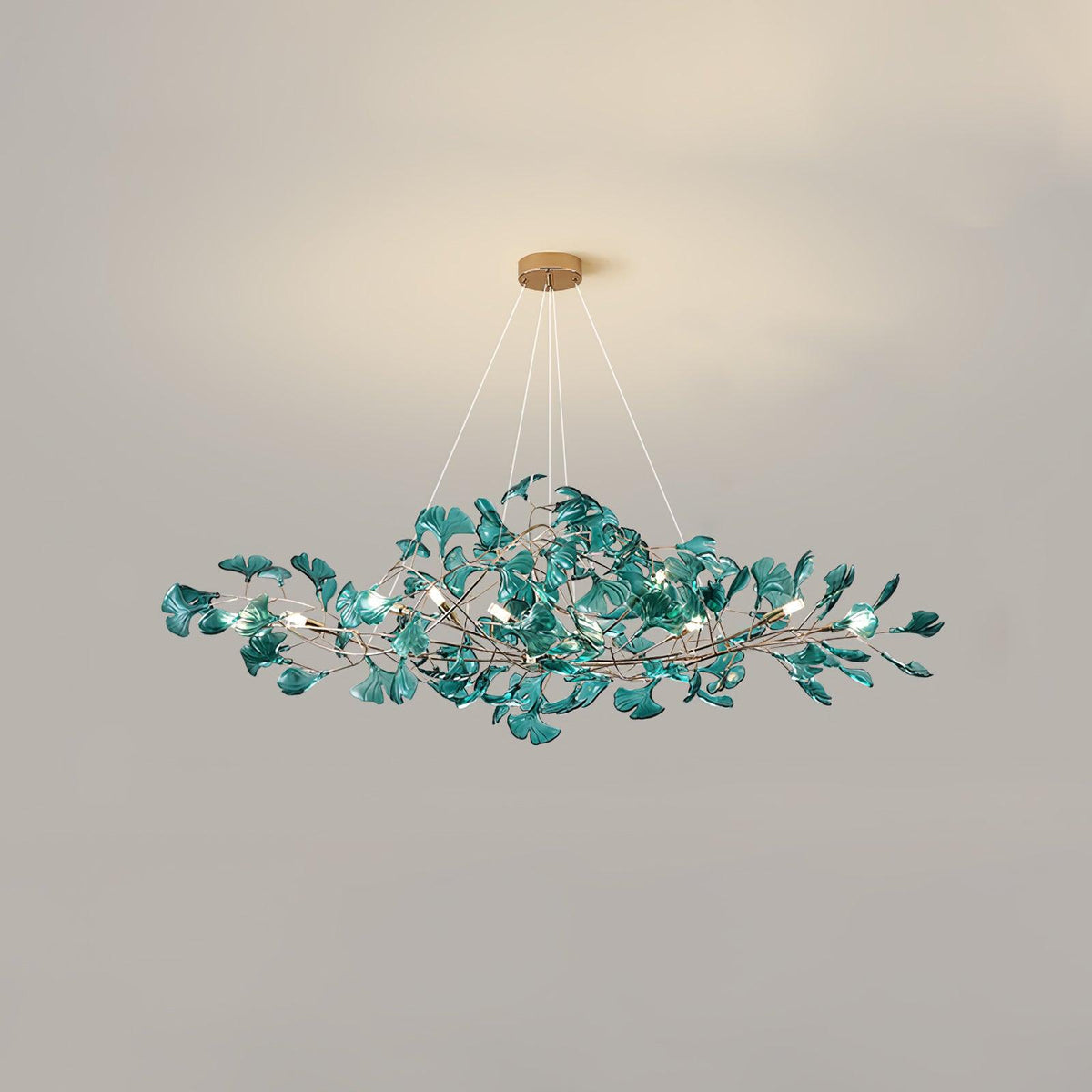 Ginkgo Leaf Canopy Chandelier Sculptural Branch Pendant Light