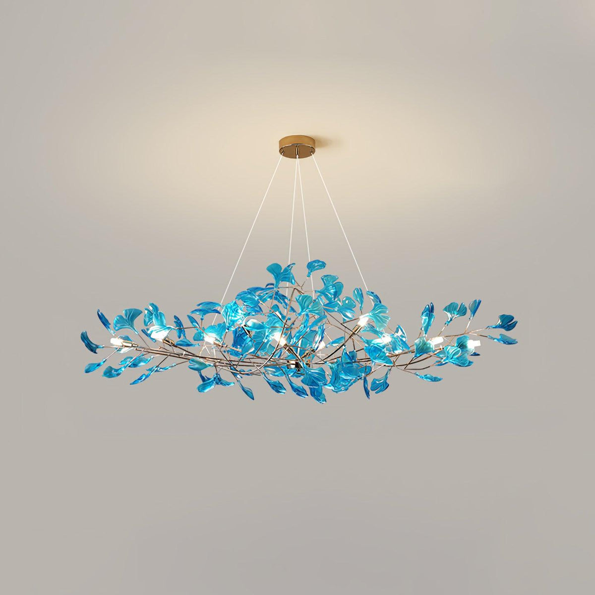 Ginkgo Leaf Canopy Chandelier Sculptural Branch Pendant Light