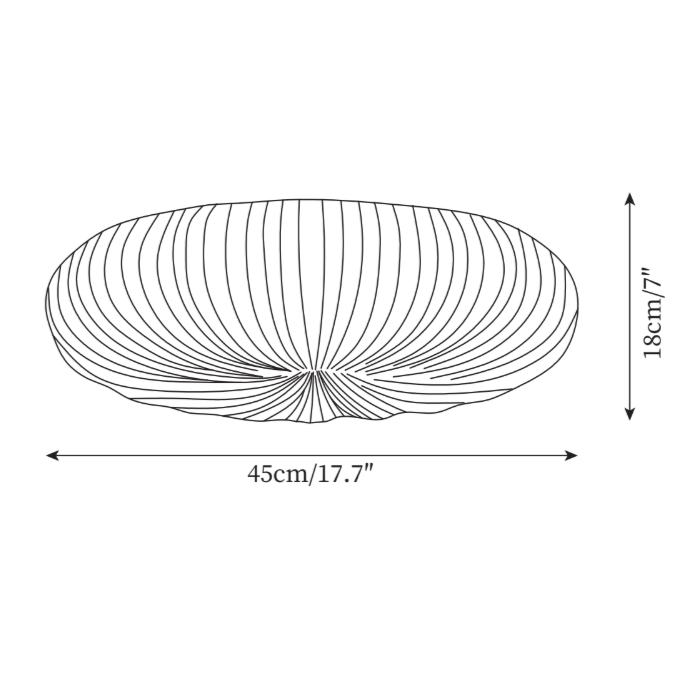 Ribbed Shell Flush Mount Ceiling Light Ribbed Glass Shade