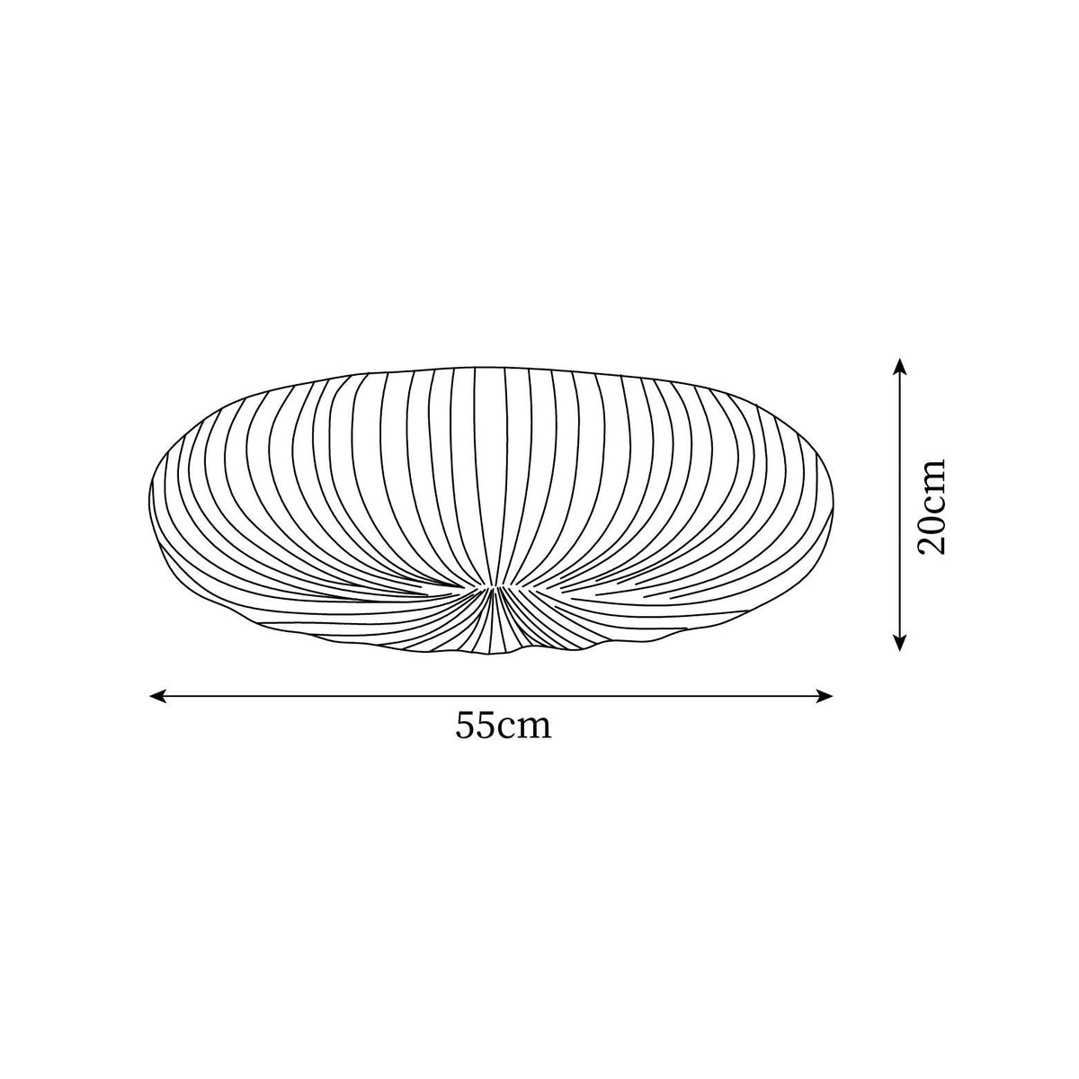 Ribbed Shell Flush Mount Ceiling Light Ribbed Glass Shade