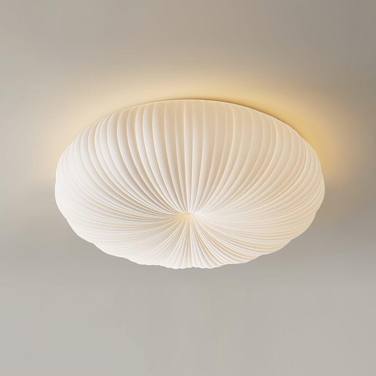 Ribbed Shell Flush Mount Ceiling Light Ribbed Glass Shade