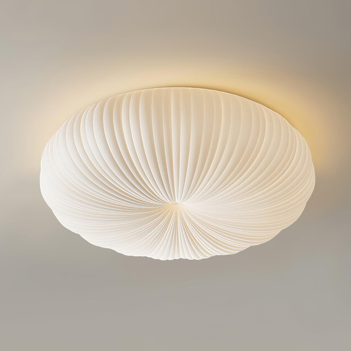 Ribbed Shell Flush Mount Ceiling Light Ribbed Glass Shade