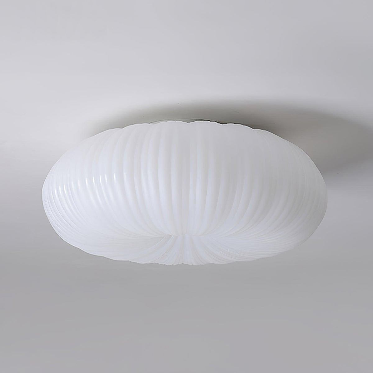 Ribbed Shell Flush Mount Ceiling Light Ribbed Glass Shade