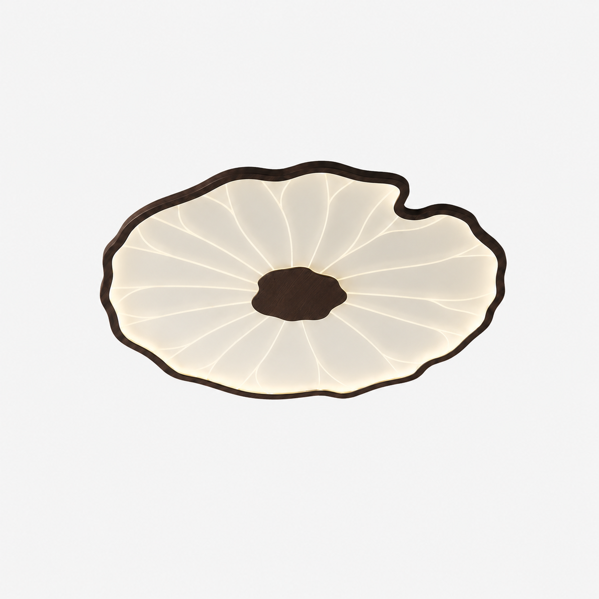 Lotus Petal Flush Mount Ceiling Light Layered Wood Shade