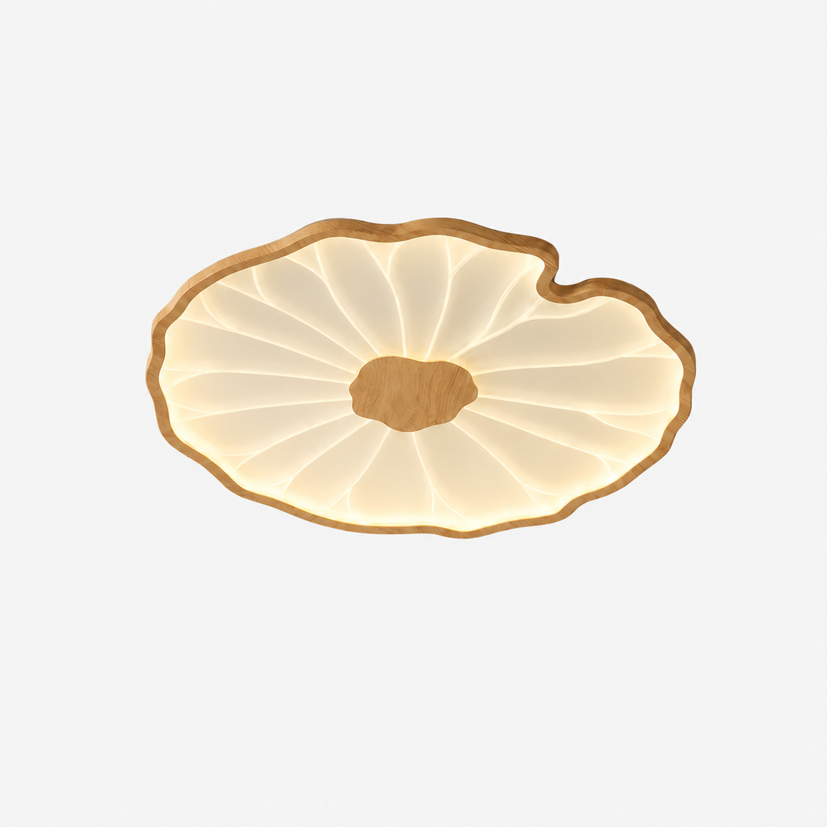 Lotus Petal Flush Mount Ceiling Light Layered Wood Shade