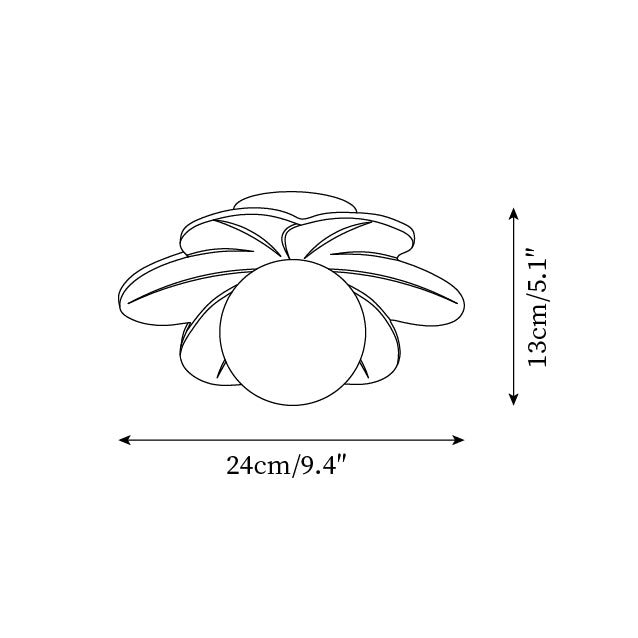 Petal Bloom Flush Mount Ceiling Light Floral Shade Kids Room