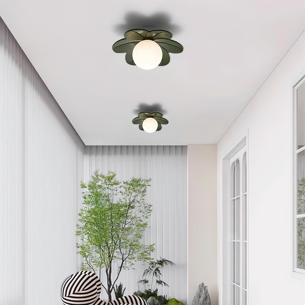 Petal Bloom Flush Mount Ceiling Light Floral Shade Kids Room