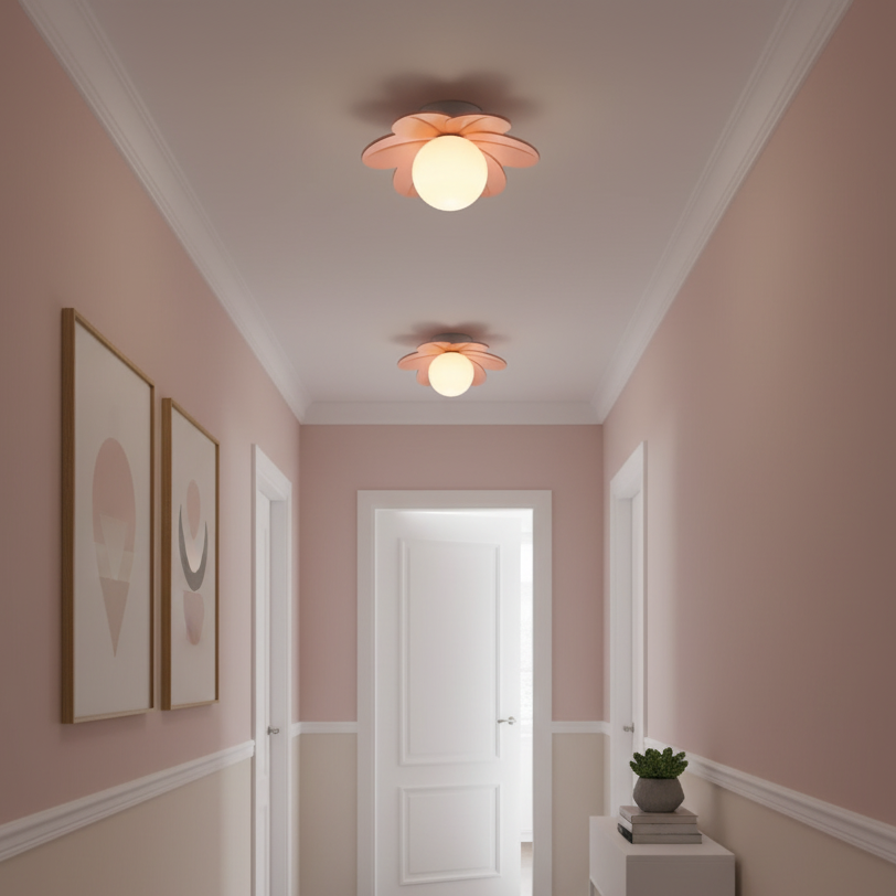 Petal Bloom Flush Mount Ceiling Light Floral Shade Kids Room