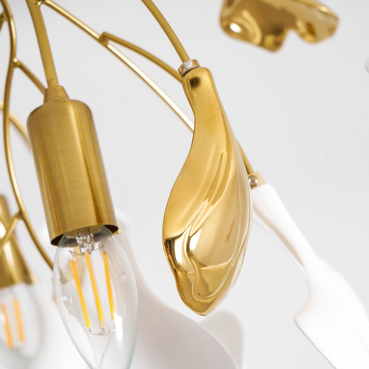 Ginkgo Leaf Canopy Ceiling Light Semi-Flush Metal Shade