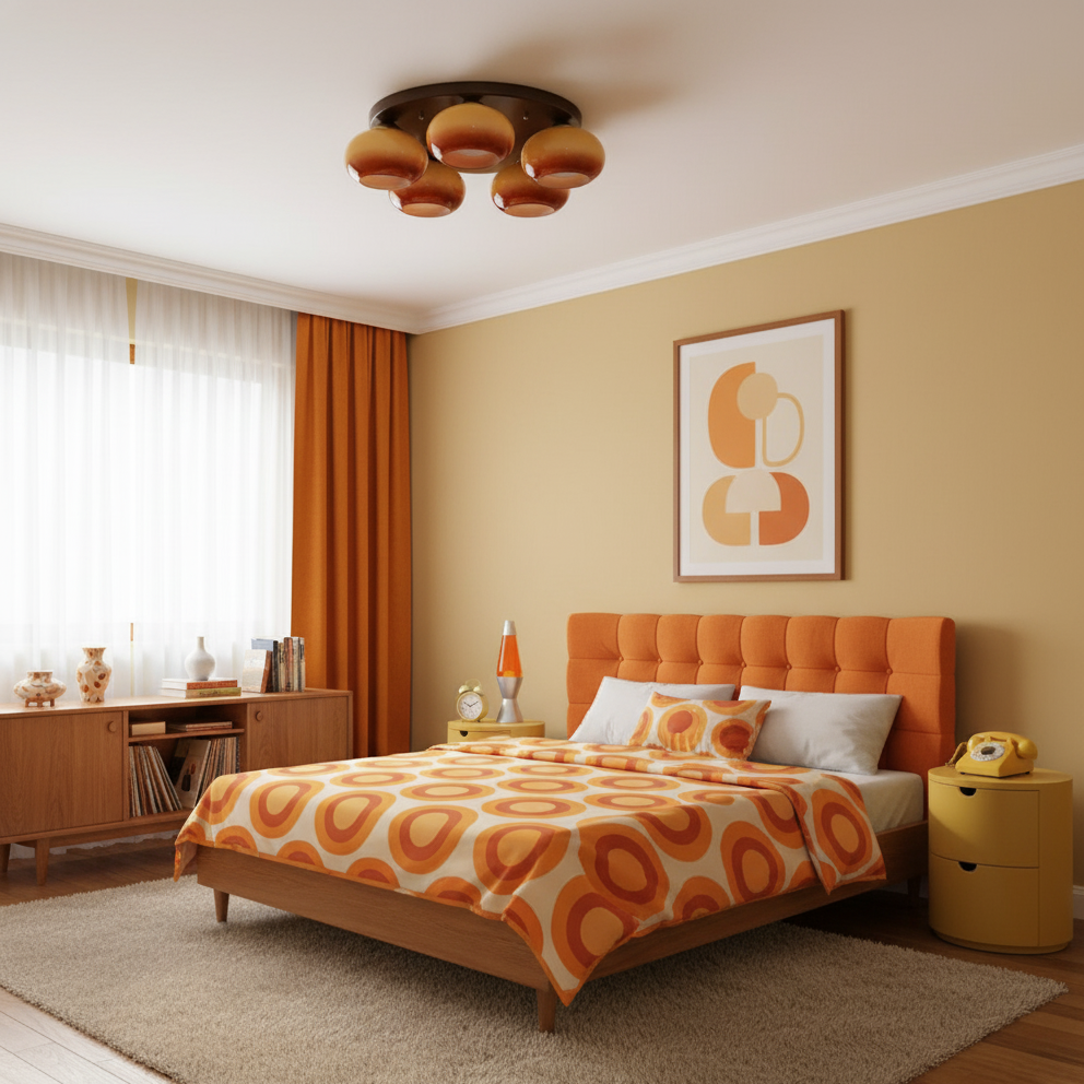 Amber Cluster Ceiling Light Handblown Glass Shades Damp Rated