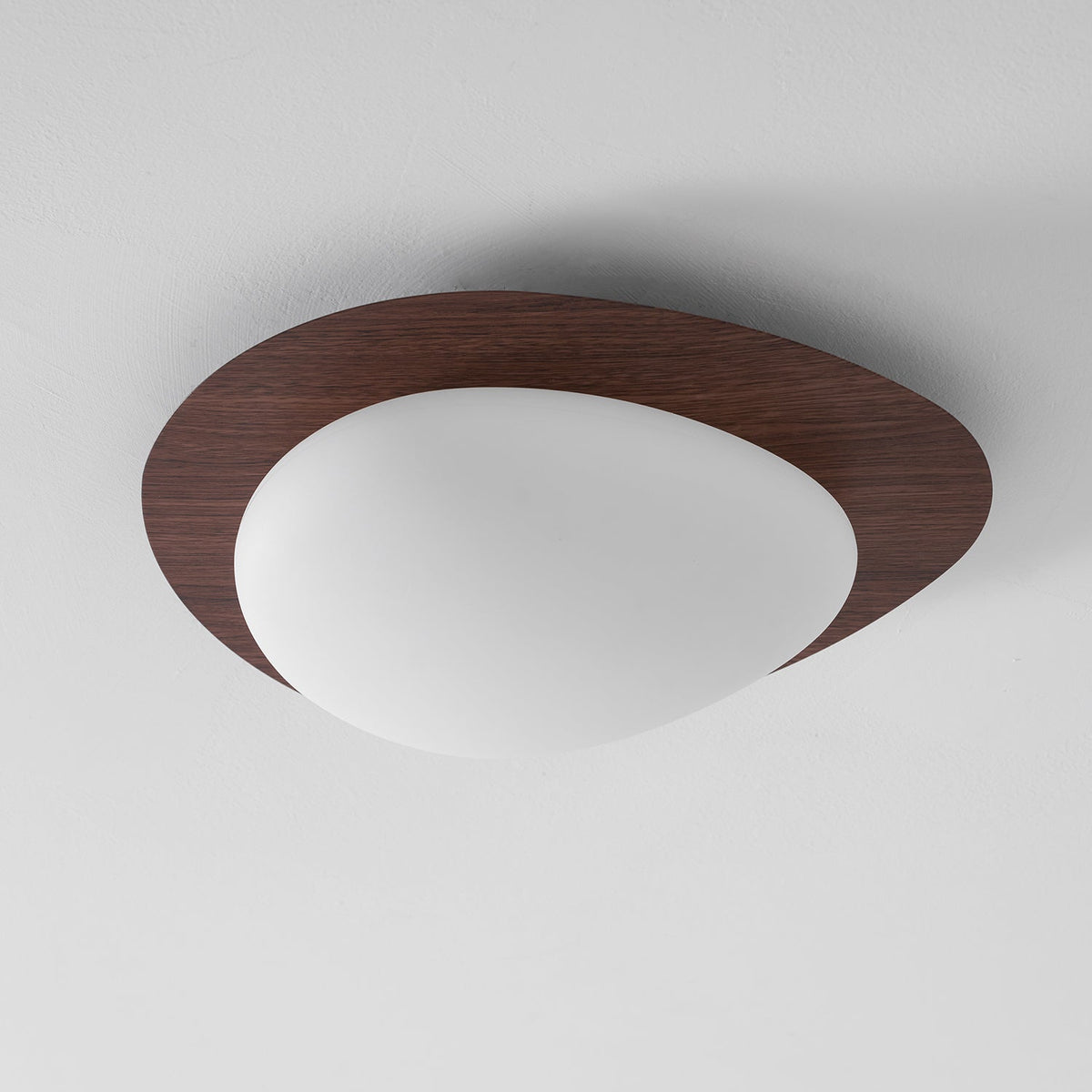 Pebble Wood Flush Mount Ceiling Light Integrated LED Low Profile
