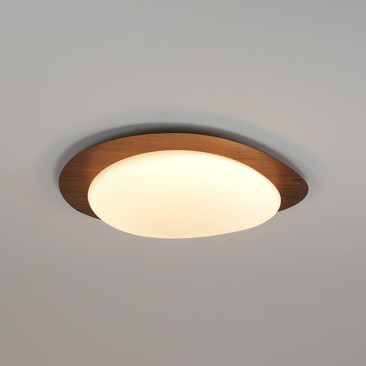 Pebble Wood Flush Mount Ceiling Light Integrated LED Low Profile