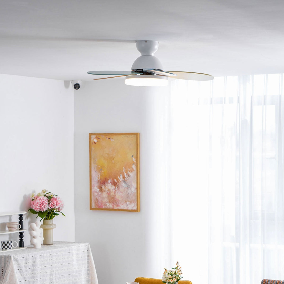 Petal Bloom Ceiling Fan Light Reversible Blades Remote Control
