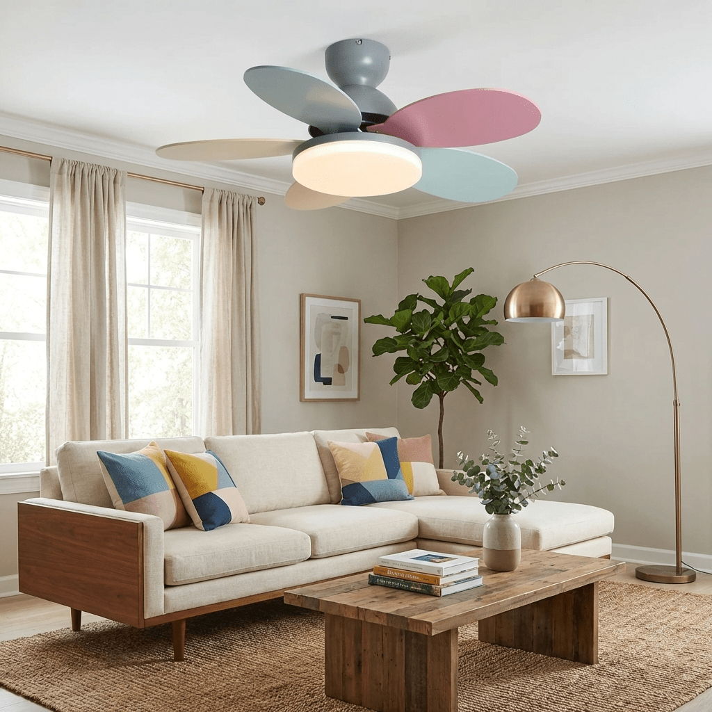 Petal Bloom Ceiling Fan Light Reversible Blades Remote Control