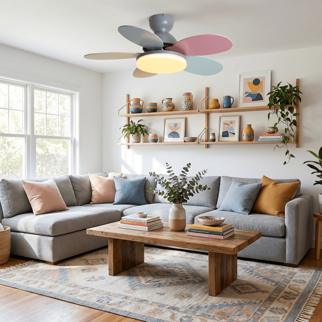 Petal Bloom Ceiling Fan Light Reversible Blades Remote Control