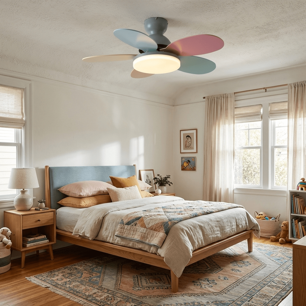 Petal Bloom Ceiling Fan Light Reversible Blades Remote Control