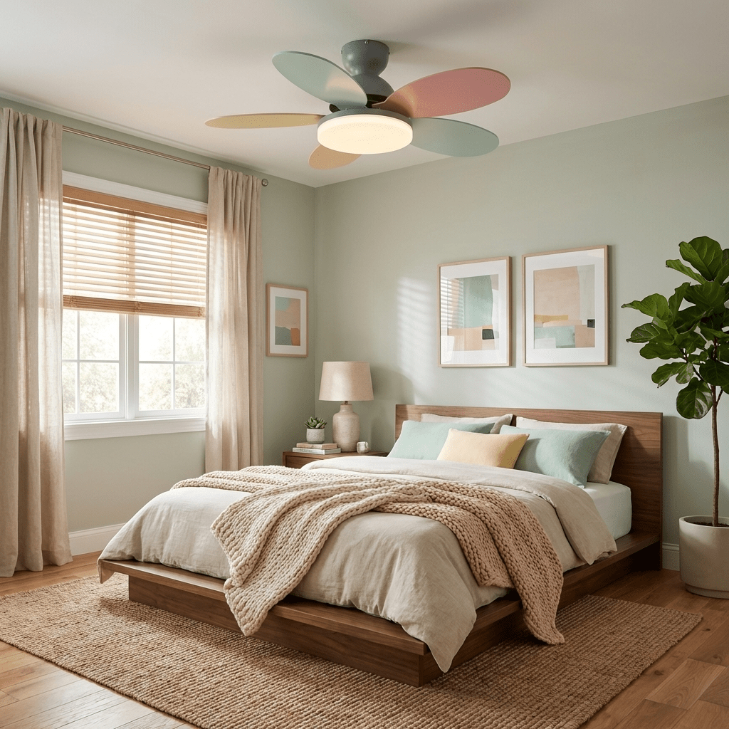 Petal Bloom Ceiling Fan Light Reversible Blades Remote Control