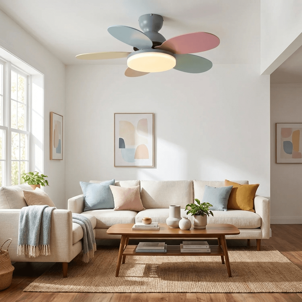 Petal Bloom Ceiling Fan Light Reversible Blades Remote Control