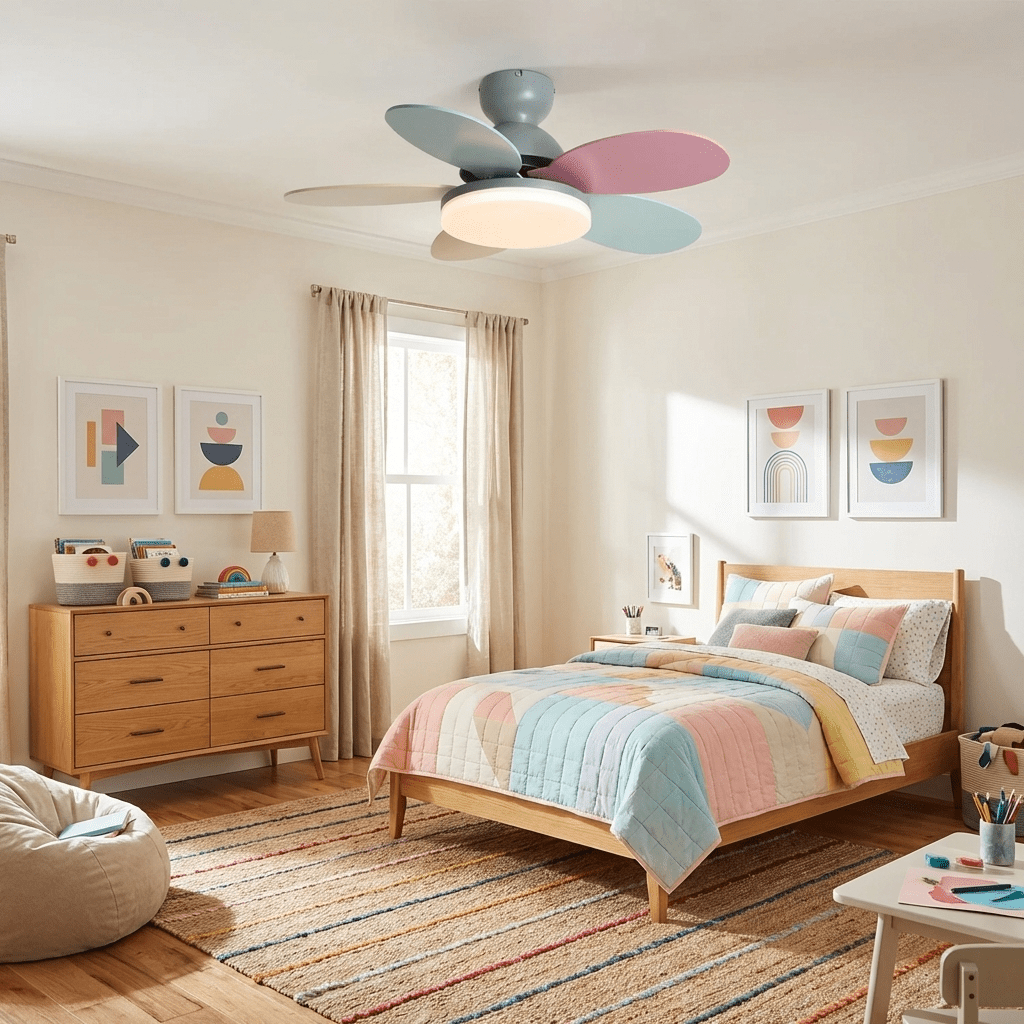 Petal Bloom Ceiling Fan Light Reversible Blades Remote Control