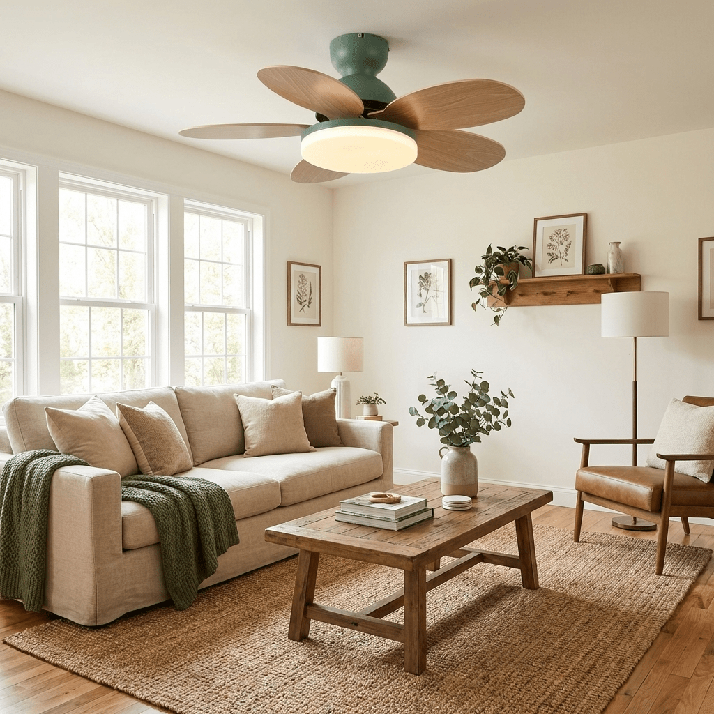 Petal Bloom Ceiling Fan Light Reversible Blades Remote Control