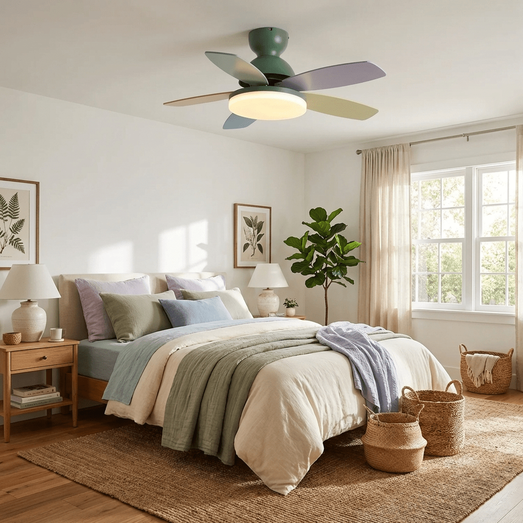 Petal Bloom Ceiling Fan Light Reversible Blades Remote Control