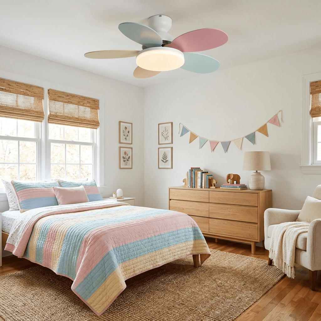 Petal Bloom Ceiling Fan Light Reversible Blades Remote Control