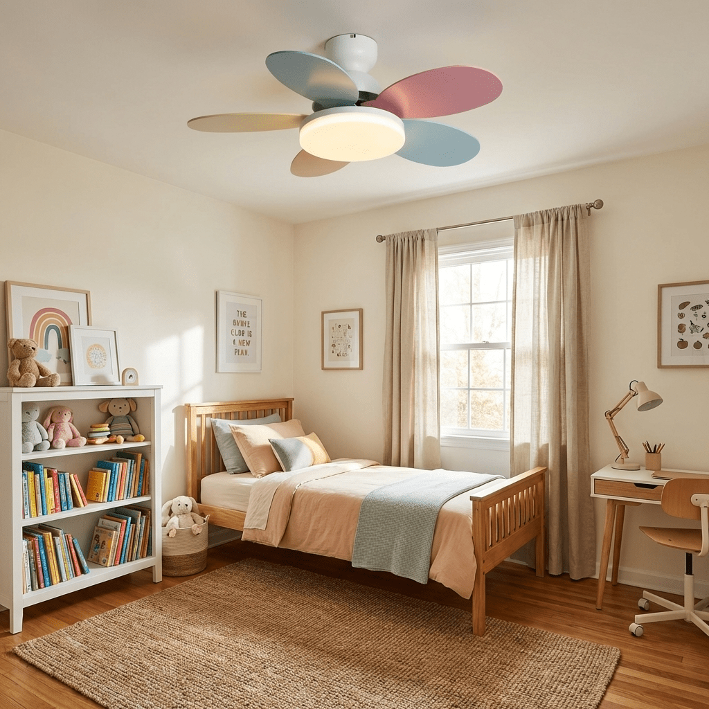 Petal Bloom Ceiling Fan Light Reversible Blades Remote Control