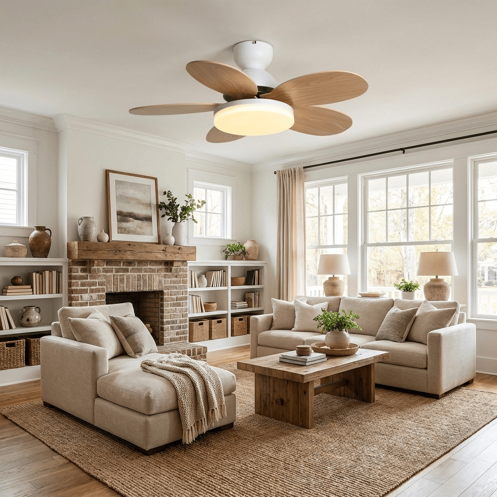 Petal Bloom Ceiling Fan Light Reversible Blades Remote Control