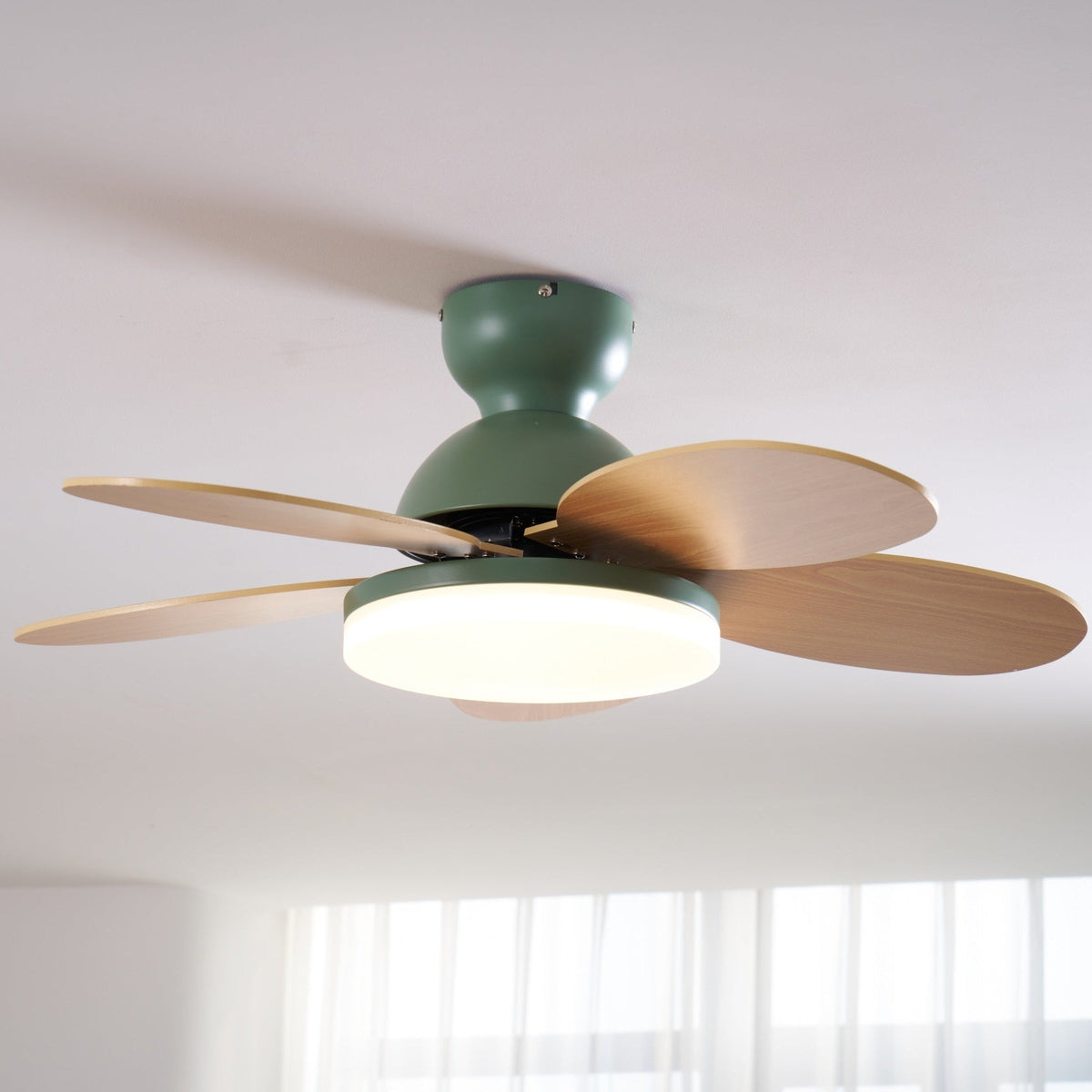 Petal Bloom Ceiling Fan Light Reversible Blades Remote Control