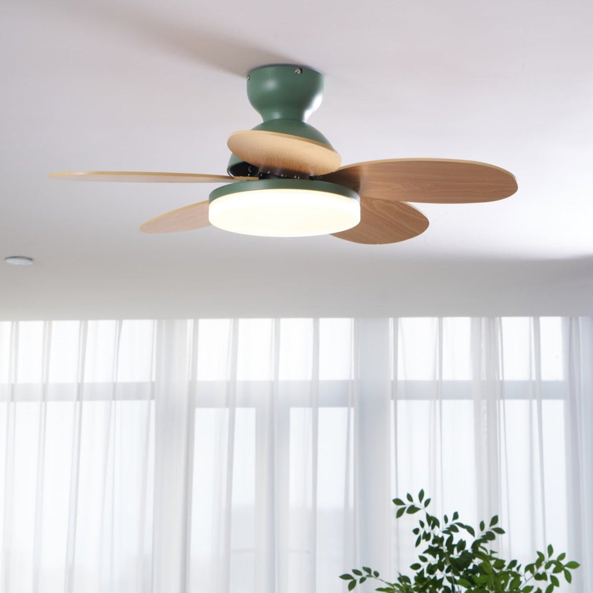 Petal Bloom Ceiling Fan Light Reversible Blades Remote Control