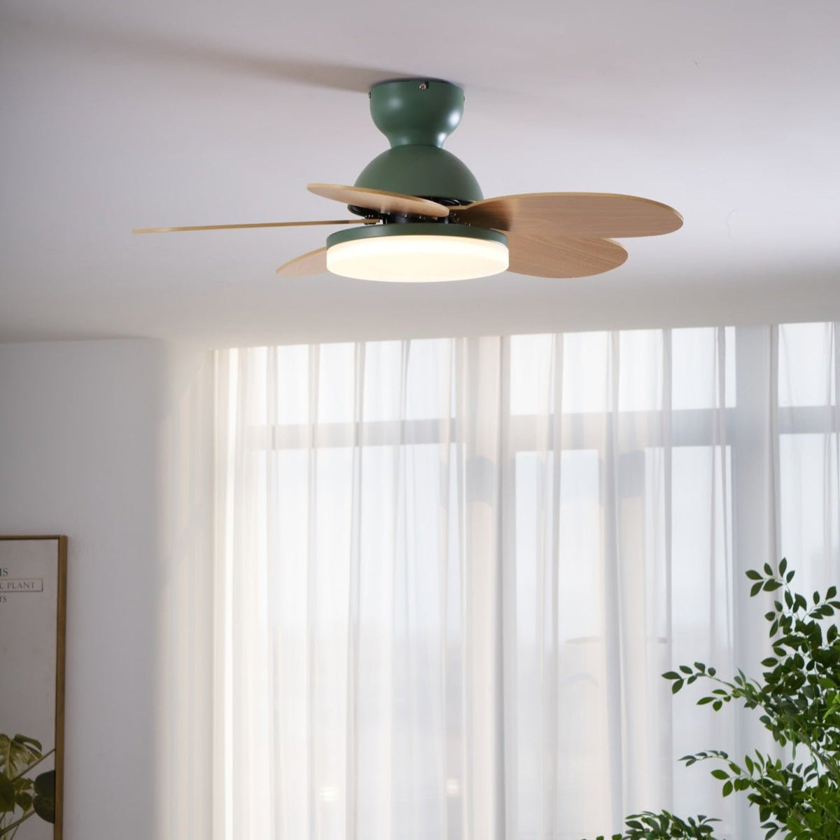 Petal Bloom Ceiling Fan Light Reversible Blades Remote Control