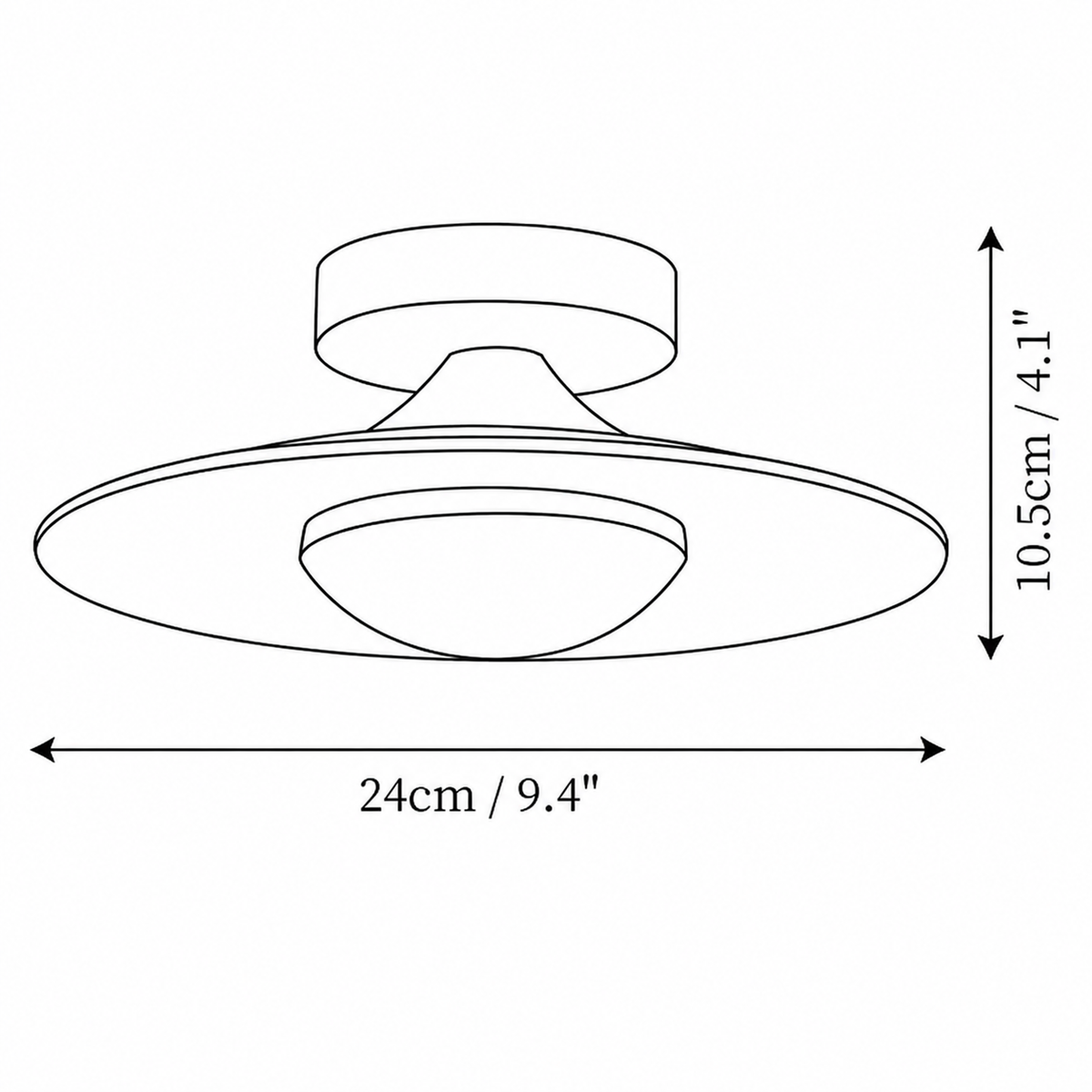 Walnut Disc Flush Mount Ceiling Light Slim Wood Frame