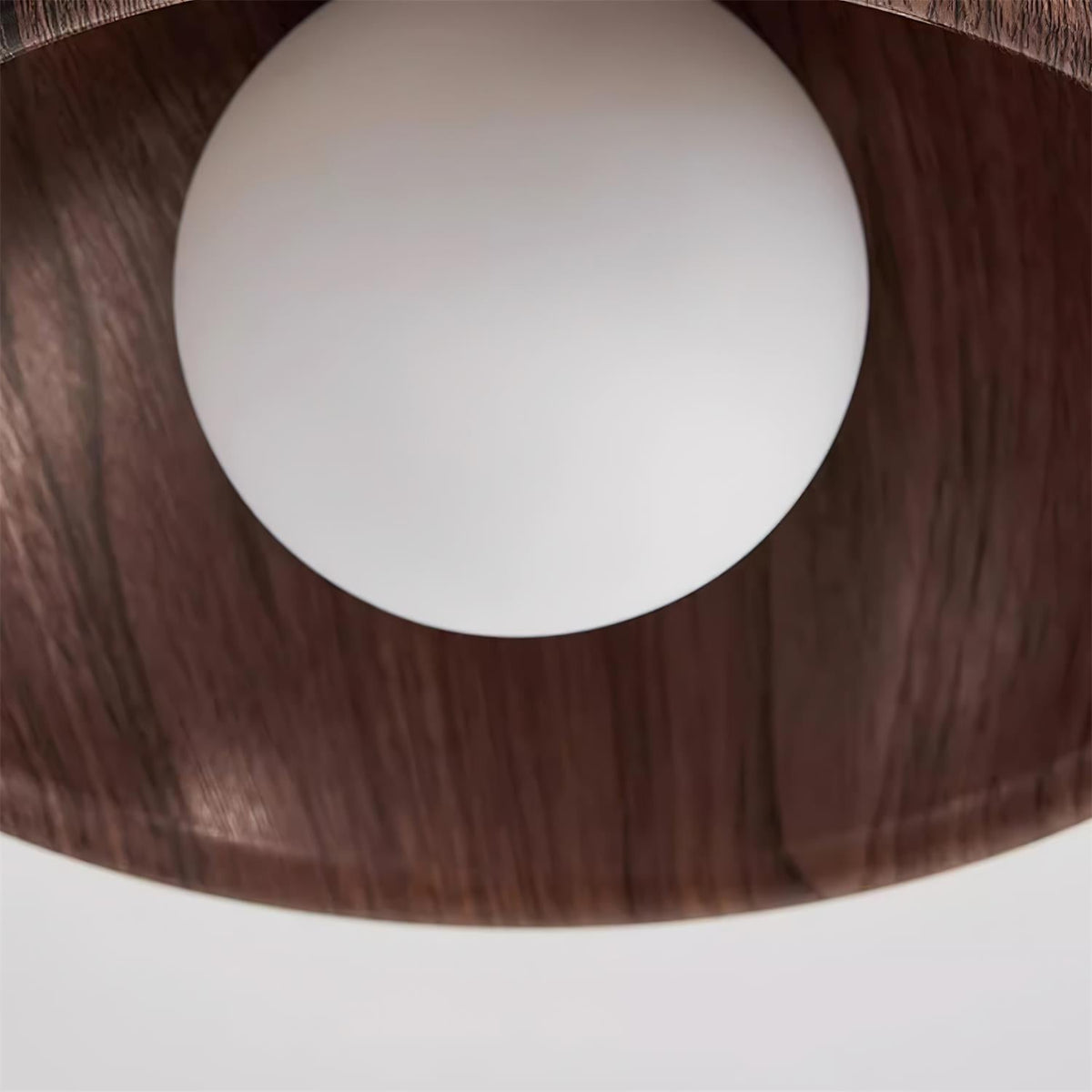 Halo Wood Flush Mount Ceiling Light Round Frame Integrated LED