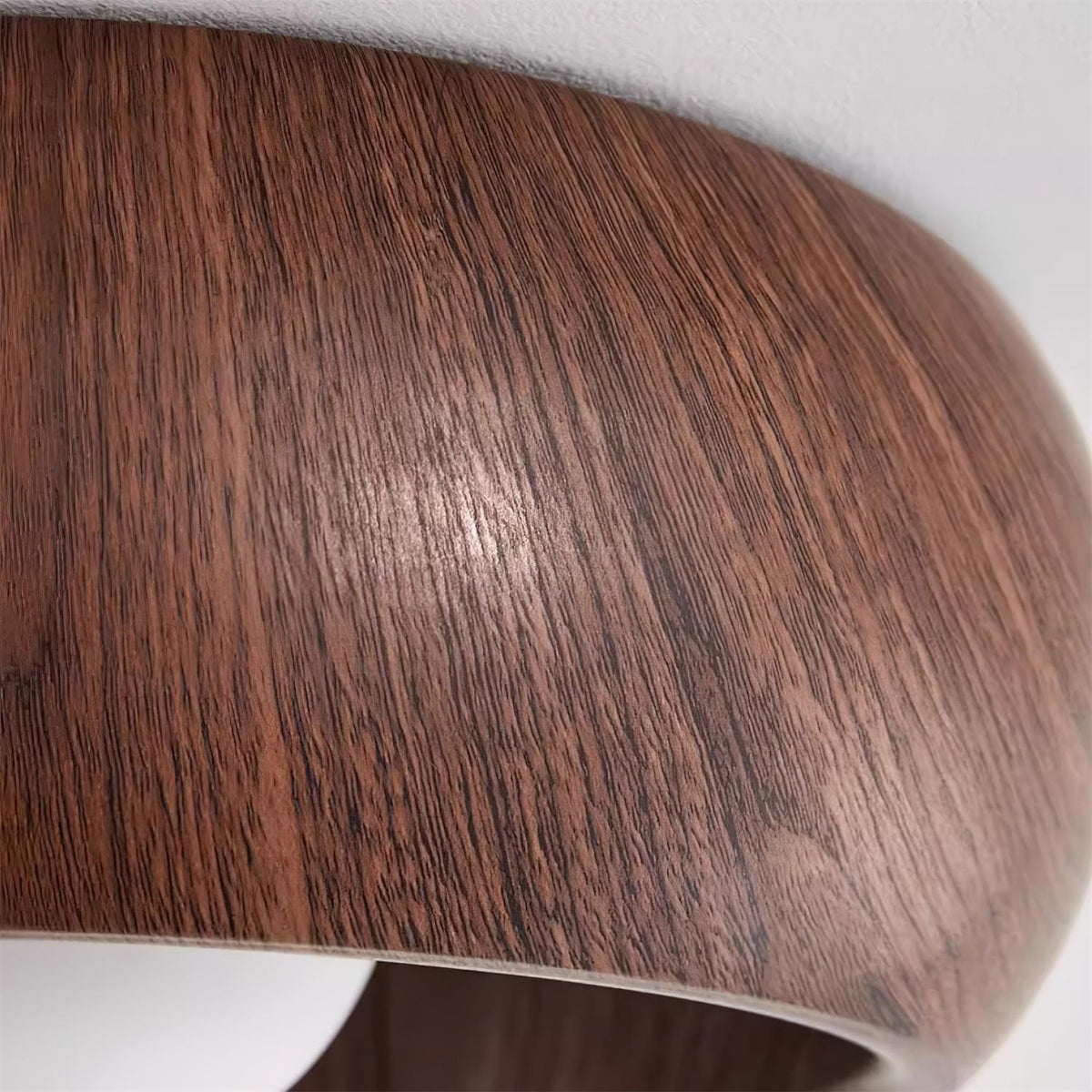 Halo Wood Flush Mount Ceiling Light Round Frame Integrated LED