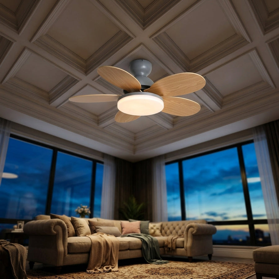 Petal Bloom Ceiling Fan Light Reversible Blades Remote Control