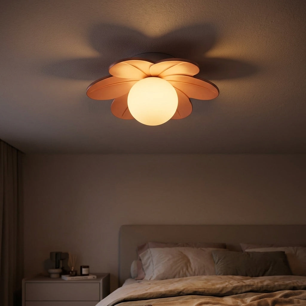 Petal Bloom Flush Mount Ceiling Light Floral Shade Kids Room